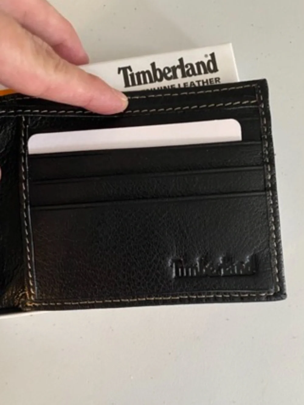 TIMBERLAND MENS BLACK LEATHER BIFOLD PASSCASE WALLET NEW IN BOX MENS GIFT NWT